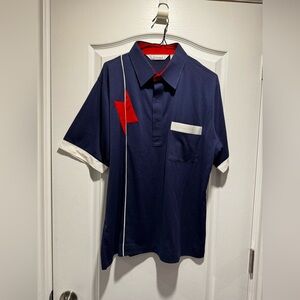 Vintage palmland colour block polo-A